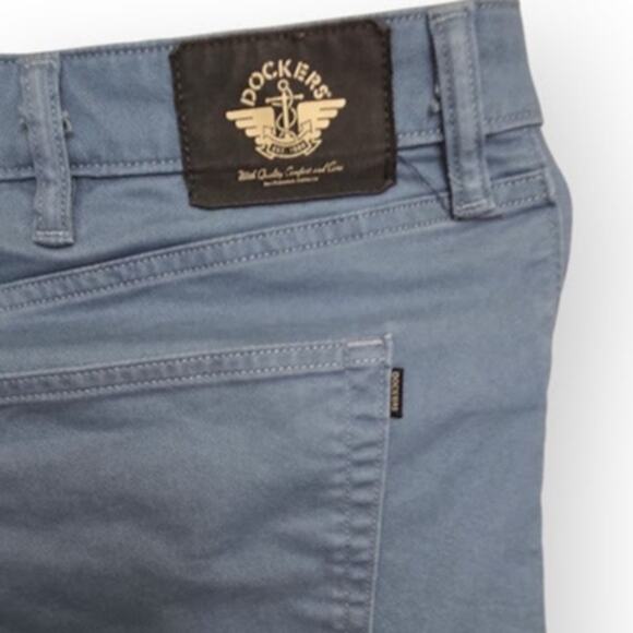 Dockers Blue Straight Fit Pants Men’s Size 44 Cotton Blend - Picture 5 of 11